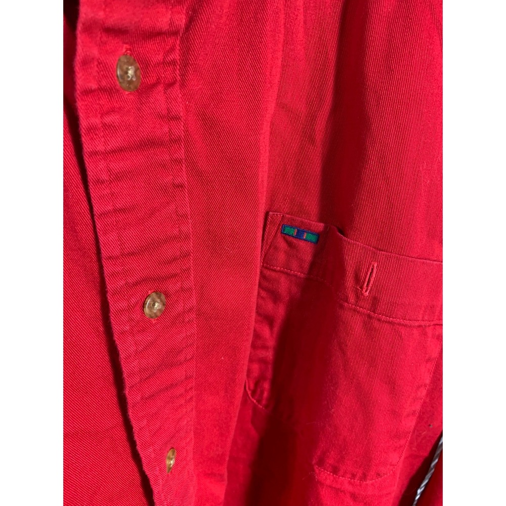 Alexander Julian Colours Mens XXL Red Cotton Twill Button Down Shirt Long Sleeve